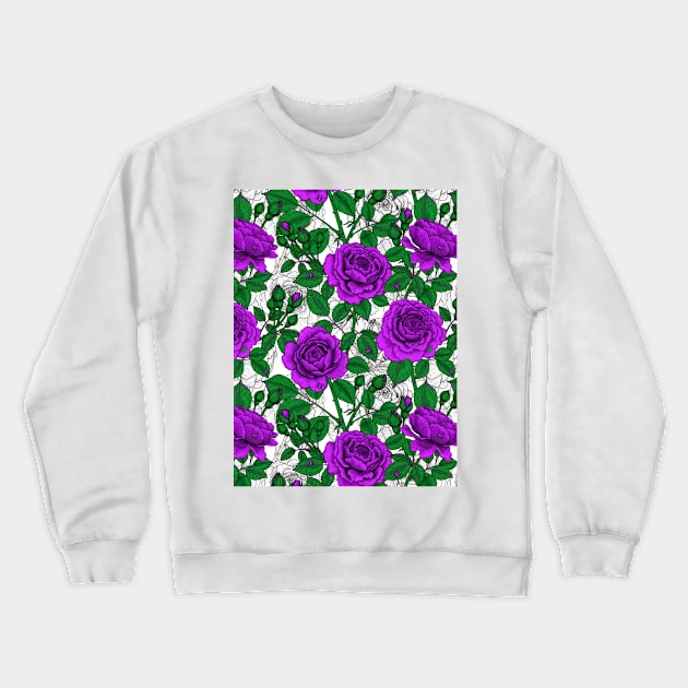 Purple roses 2 Crewneck Sweatshirt by katerinamk